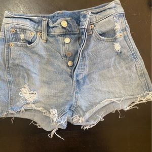 Button fly shorts